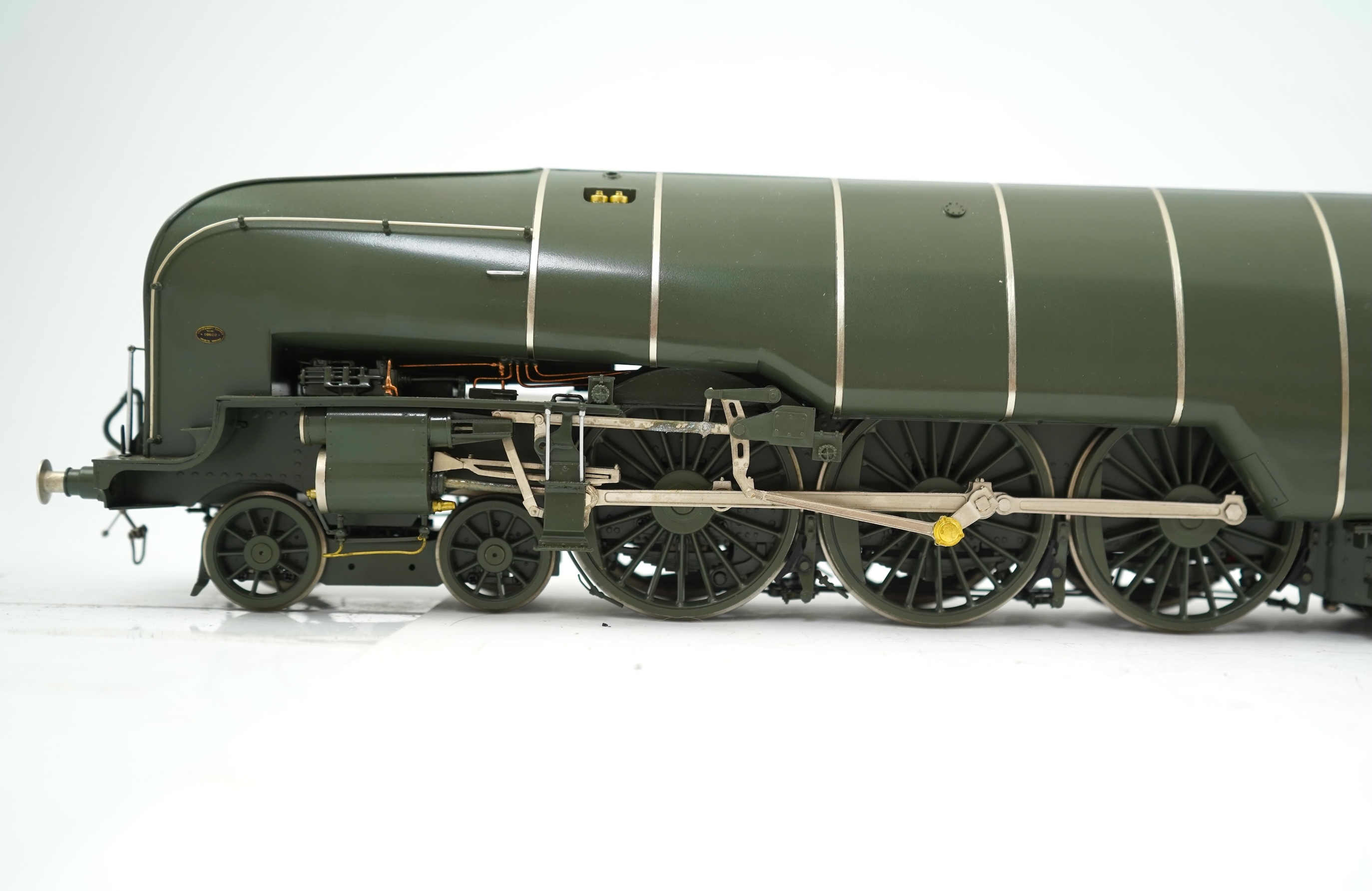 An 0 Gauge L.H. Loveless & Co. by F M Models, model of LNER Class W1 ‘Hush Hush’ 10000, 4-6-4 streamlined tender locomotive, powered for two rail operation, with original box.